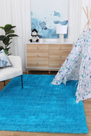 Indigo Haven Teal Shag Rug