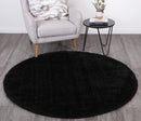 Meadow Haven Black Shag Round Rug