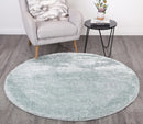 Moonlit Haven Teal Shag Round Rug