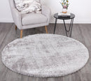 Orchid Haven Grey Shag Round Rug