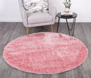 Rosewood Haven Pink Shag Round Rug