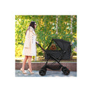 Pet Stroller Dog Cat Carrier Foldable Black