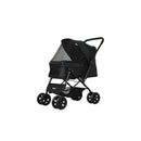 Pet Stroller Dog Cat Carrier Foldable Black