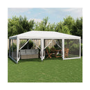 Party Tent With 10 Mesh Sidewalls White 6X4 M Hdpe