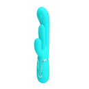 Party Up Andy Multi Function Rechargeable Rabbit Vibrator Teal