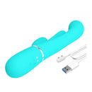 Party Up Andy Multi Function Rechargeable Rabbit Vibrator Teal