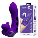 Party Up Mike Finger Vibe Vibrating Finger Vibrator Purple