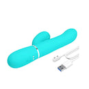 Party Up Paul Rolling Beads Thrusting Rabbit Vibrator Teal