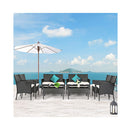 4 Pieces Patio Furniture Set with Tempered Glass Tabletop for Backyard and Garden White
