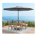 Patio Outdoor Market Umbrella With Crank Handle Grey