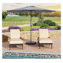 Patio Outdoor Market Umbrella With Crank Handle Grey