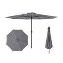 Patio Outdoor Market Umbrella With Crank Handle Grey