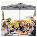 Patio Outdoor Market Umbrella With Crank Handle Grey