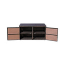 Patio Rattan Storage Container Box With Shelf Brown