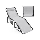 Patio Folding Chaise Lounge Oversized Lay Flat Reclining Chair