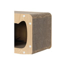 Cat Scratching Corrugated Cardboard And Rubber Wood