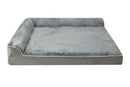 Orthopedic Dog Bed Soft Velvet Fabric Grey
