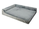 Orthopedic Dog Bed Soft Velvet Fabric Grey