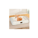 Orthopedic Dog Bed Corduroy Removable Cover Waterproof Washable Beige