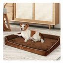 Orthopedic Dog Bed Soft Velvet Fabric Coffee