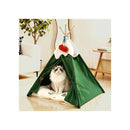 Pet Tent Dog Cat Tent Bed Washable Indoor Green