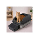 Stainless Steel Cat Litter Box High Sided Easy Clean