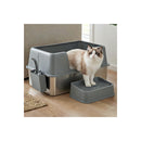 Stainless Steel Cat Litter Box Large Pet Toilet