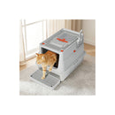 Stainless Steel Cats Litter Box Hooded High Enclosed