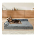 Orthopedic Dog Bed Soft Velvet Fabric Grey