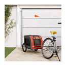 Pet Bike Trailer Orange And Grey Oxford Fabric And Iron