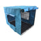 Portable Foldable Dog Cat Rabbit Collapsible Crate Pet Cage with Cover Blue