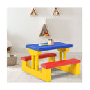Kids Colorful Picnic Table Set With Removable Umbrella