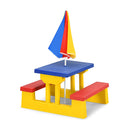 Kids Colorful Picnic Table Set With Removable Umbrella