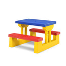 Kids Colorful Picnic Table Set With Removable Umbrella