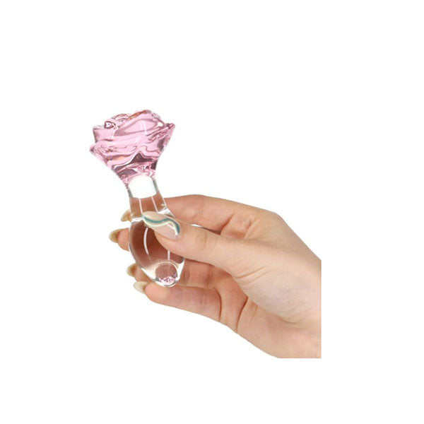 Pillow Talk Rosy Luxurious Glass Anal Plug W Clear Gem
