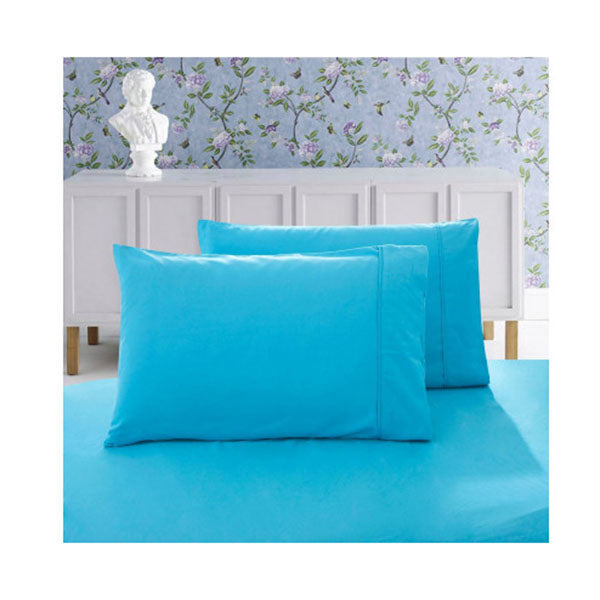 1000TC Premium Ultra Soft Queen size Pillowcases 2  Pack Light Blue