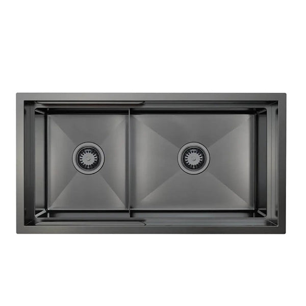 Piniz Bowl Kitchen Sink Slide Lip Stainless Steel 820Mm Pvd Gunblack
