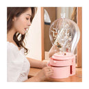2X Pink 360 Degree Rotating Led Light 2 Layered Jewelry Storage Box