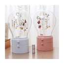 2X Pink 360 Degree Rotating Led Light 2 Layered Jewelry Storage Box