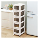 Plastic Drawer Storage Organizer Rolling Cart With 3Drawers And Wheels