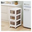 Plastic Drawer Storage Organizer Rolling Cart With 3Drawers And Wheels