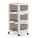 Plastic Drawer Storage Organizer Rolling Cart With 3Drawers And Wheels