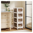 Plastic Drawer Storage Organizer Rolling Cart With 3Drawers And Wheels