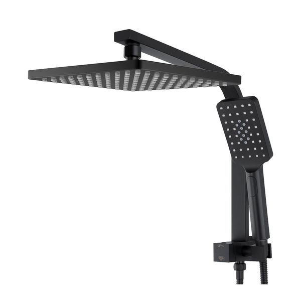 Plastic Shower Head Handheld Spray Gooseneck Arm Set