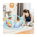 4in1 Activity Play Mat with 5 Hanging Sensory Toys for Infant Blue