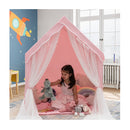 Large Kids Play Tent With Removable Padded Mat And Gauze Door Curtain