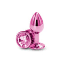 Rear Assets Small Metal Butt Plug With Round Gem Base