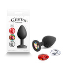 Round Black Medium Butt Plug With Interchangeable Round Gems