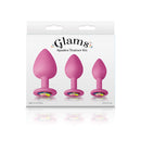 Glams Spades Trainer Kit Pink Butt Plugs With Gems Set Of 3 Sizes