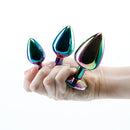 Trainer Kit Multicolor With Rainbow Metallic Butt Plugs Set Of 3 Sizes